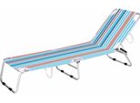 Marbueno Sdraio Pieghevole Stripe Arancione Blu 187X58X24 Cm 10466