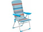 Sedia Pieghevole Marbueno 5 Posizioni In Alluminio Con Cuscino Arancio Blu 69X58X110 Cm 10465