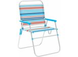 Marbueno Sedia Pieghevole In Alluminio A Strisce Arancioni E Blu Piscina 52X56X80 Cm 10462