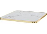 Piano In Marmo Quadrato Con Bordo Dorato 60 Cm - Oviala Montmartre
