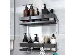 Mensola Per Doccia Aiorber, 2 Pezzi, Senza Bisogno Di Forare, Senza Ruggine, Facile Da Pulire, Mensola Per Bagno, Utilizzabile In Bagno E In Cucina, 31 X 9 X 7 Cm, Nero