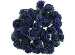 Rosen Aperto 25 Mm 50 Pezzi Scrapbooking Fiori Di Carta Di Gelso Fiori Blu Scuro