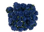 Rosen Aperto 20Mm 50Pcs Scrapbooking Fiori Di Carta Di Gelso Fiori Blu Navy