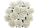 Rosen Traliccio 40Mm 25Pcs Scrapbooking Fiori Di Carta Di Gelso, Bianco