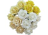 Rosen Traliccio 35Mm 20Pz Scrapbooking Fiori Di Carta Di Gelso, Bianco Avorio