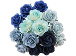 Rosen Traliccio 40Mm 20Pz Scrapbooking Fiori Di Carta Di Gelso, Blu Misto