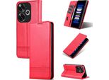Custodia In Pelle Per Xiaomi Redmi Turbo 3, Custodia Pieghevole A Portafoglio Con Chiusura Magnetica E Supporto Rosa