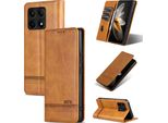Custodia In Pelle Per Xiaomi Redmi K70 / K70 Pro, Custodia Pieghevole A Portafoglio Con Chiusura Magnetica E Supporto Giallo