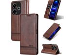 Custodia In Pelle Per Xiaomi Redmi 13 4G, Custodia Pieghevole A Portafoglio Con Chiusura Magnetica E Supporto Caffè