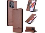 Custodia In Pelle Per Xiaomi Redmi 12C / Poco C55, Custodia Pieghevole A Portafoglio Con Chiusura Magnetica E Supporto Caffè