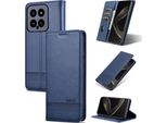 Custodia In Pelle Per Xiaomi 14, Custodia Pieghevole A Portafoglio Con Chiusura Magnetica E Supporto Blu
