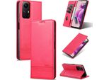 Custodia In Pelle Per Xiaomi Redmi Note 12S, Custodia Pieghevole A Portafoglio Con Chiusura Magnetica E Supporto Rosa