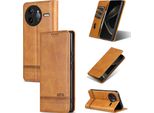 Custodia In Pelle Per Xiaomi Redmi K80 Pro, Custodia Pieghevole A Portafoglio Con Chiusura Magnetica E Supporto Giallo