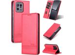 Custodia In Pelle Per Xiaomi 13, Custodia Pieghevole A Portafoglio Con Chiusura Magnetica E Supporto Rosa