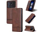 Custodia In Pelle Per Xiaomi Redmi K70 Ultra, Custodia Pieghevole A Portafoglio Con Chiusura Magnetica E Supporto Caffè