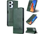 Custodia In Pelle Per Xiaomi Redmi 12 4G, Custodia Pieghevole A Portafoglio Con Chiusura Magnetica E Supporto Verde