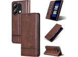 Custodia In Pelle Per Xiaomi Redmi Note 13 4G, Custodia Pieghevole A Portafoglio Con Chiusura Magnetica E Supporto Caffè