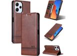Custodia In Pelle Per Xiaomi Redmi 12 4G, Custodia Pieghevole A Portafoglio Con Chiusura Magnetica E Supporto Caffè