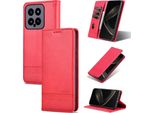 Custodia In Pelle Per Xiaomi 14, Custodia Pieghevole A Portafoglio Con Chiusura Magnetica E Supporto Rosa