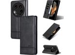 Custodia In Pelle Per Xiaomi 14 Ultra, Custodia Pieghevole A Portafoglio Con Chiusura Magnetica E Supporto Nero