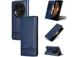 Custodia In Pelle Per Xiaomi 14 Ultra, Custodia Pieghevole A Portafoglio Con Chiusura Magnetica E Supporto Blu
