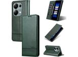 Custodia In Pelle Per Xiaomi Redmi Note 13 Pro 4G, Custodia Pieghevole A Portafoglio Con Chiusura Magnetica E Supporto Verde