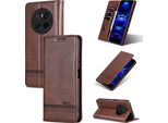 Custodia In Pelle Per Huawei Mate 70, Custodia Pieghevole A Portafoglio Con Chiusura Magnetica E Supporto Caffè