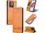 Custodia In Pelle Per Xiaomi Redmi 12C / Poco C55, Custodia Pieghevole A Portafoglio Con Chiusura Magnetica E Supporto Giallo