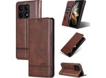 Custodia In Pelle Per Xiaomi Redmi K70 / K70 Pro, Custodia Pieghevole A Portafoglio Con Chiusura Magnetica E Supporto Caffè