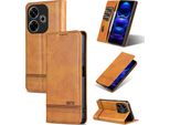 Custodia In Pelle Per Xiaomi Redmi 13 4G, Custodia Pieghevole A Portafoglio Con Chiusura Magnetica E Supporto Giallo