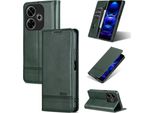 Custodia In Pelle Per Xiaomi Redmi 13 4G, Custodia Pieghevole A Portafoglio Con Chiusura Magnetica E Supporto Verde