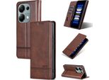 Custodia In Pelle Per Xiaomi Redmi Note 13 Pro 4G, Custodia Pieghevole A Portafoglio Con Chiusura Magnetica E Supporto Caffè