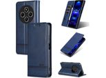 Custodia In Pelle Per Xiaomi Redmi 14C / Poco C75 4G, Custodia Pieghevole A Portafoglio Con Chiusura Magnetica E Supporto Blu
