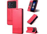 Custodia In Pelle Per Xiaomi Redmi K70 Ultra, Custodia Pieghevole A Portafoglio Con Chiusura Magnetica E Supporto Rosa