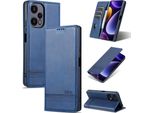 Custodia In Pelle Per Xiaomi Redmi Note 12 Turbo, Custodia Pieghevole A Portafoglio Con Chiusura Magnetica E Supporto Blu