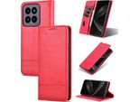 Custodia In Pelle Per Xiaomi 14 Pro, Custodia Pieghevole A Portafoglio Con Chiusura Magnetica E Supporto Rosa