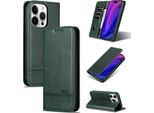Custodia In Pelle Per Iphone 16 Pro, Custodia Pieghevole A Portafoglio Con Chiusura Magnetica E Supporto Verde