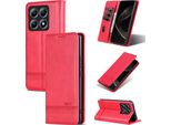 Custodia In Pelle Per Xiaomi 14T, Custodia Pieghevole A Portafoglio Con Chiusura Magnetica E Supporto Rosa