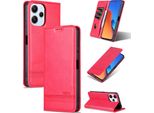 Custodia In Pelle Per Xiaomi Redmi 12 4G, Custodia Pieghevole A Portafoglio Con Chiusura Magnetica E Supporto Rosa