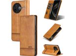 Custodia In Pelle Per Xiaomi Redmi K80, Custodia Pieghevole A Portafoglio Con Chiusura Magnetica E Supporto Giallo