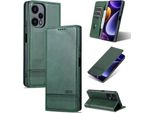 Custodia In Pelle Per Xiaomi Redmi Note 12 Turbo, Custodia Pieghevole A Portafoglio Con Chiusura Magnetica E Supporto Verde
