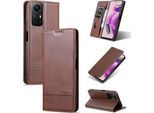 Custodia In Pelle Per Xiaomi Redmi Note 12S, Custodia Pieghevole A Portafoglio Con Chiusura Magnetica E Supporto Caffè