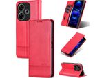 Custodia In Pelle Per Xiaomi Redmi 13 4G, Custodia Pieghevole A Portafoglio Con Chiusura Magnetica E Supporto Rosa
