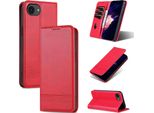 Custodia In Pelle Per Iphone 16E, Custodia Pieghevole A Portafoglio Con Chiusura Magnetica E Supporto Rosa
