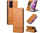 Custodia In Pelle Per Xiaomi Redmi Note 12S, Custodia Pieghevole A Portafoglio Con Chiusura Magnetica E Supporto Giallo