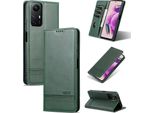 Custodia In Pelle Per Xiaomi Redmi Note 12S, Custodia Pieghevole A Portafoglio Con Chiusura Magnetica E Supporto Verde