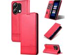 Custodia In Pelle Per Xiaomi Redmi Note 13 4G, Custodia Pieghevole A Portafoglio Con Chiusura Magnetica E Supporto Rosa