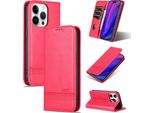 Custodia In Pelle Per Iphone 15 Pro Max, Custodia Pieghevole A Portafoglio Con Chiusura Magnetica E Supporto Rosa