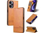 Custodia In Pelle Per Xiaomi Redmi Note 12 Turbo, Custodia Pieghevole A Portafoglio Con Chiusura Magnetica E Supporto Giallo