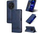 Custodia In Pelle Per Huawei Mate 70 Pro/Mate 70 Pro+, Custodia Pieghevole A Portafoglio Con Chiusura Magnetica E Supporto Blu